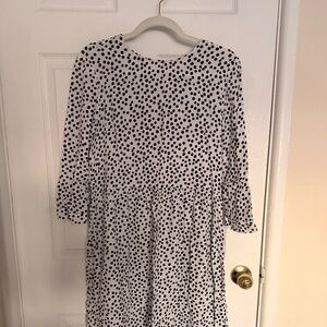 ZARA Black and White polla dot midi dress (Size XS)